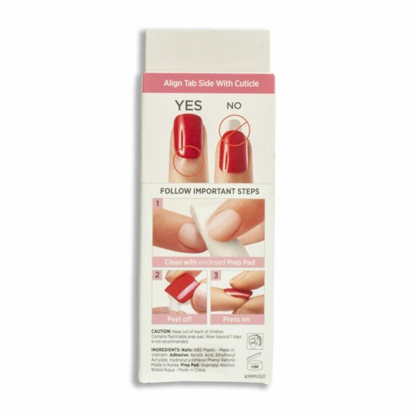 Uñas Press On Francés Y Líneas Rojas IMPRESS X 30 Uds - Imagen 2