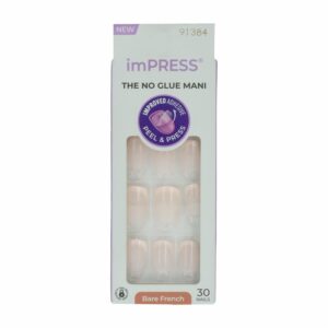Uñas Press On Francés Rosa IMPRESS X 30 Uds