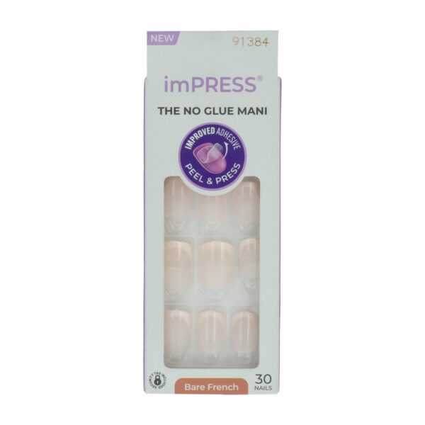 Uñas Press On Francés Rosa IMPRESS X 30 Uds