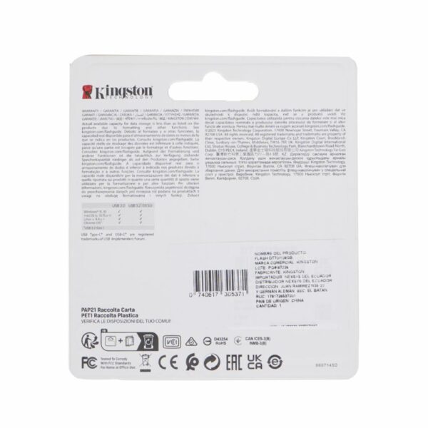 Memoria Usb 3.2 1ra Generación KINGSTON 128 Gb - Imagen 2