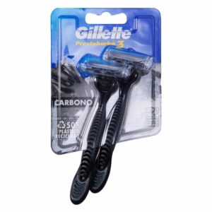 Afeitadora Prestobarba 3 Carbono Con Carbón Activado GILLETTE 2 Piezas