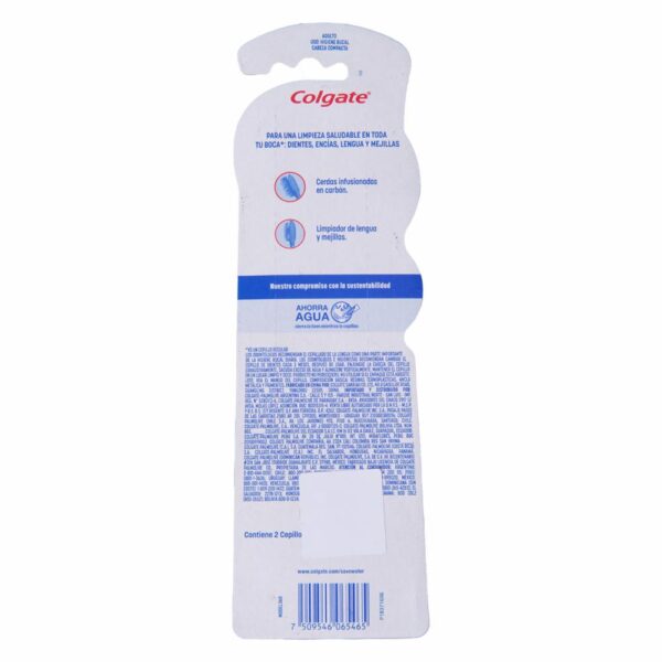 Cepillo Dental 360 Con Carbón Activado Cerdas Medias COLGATE 2 Piezas - Imagen 2
