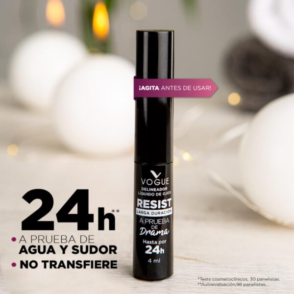 Delineador de Ojos Resist Líquido Negro VOGUE 4 Ml - Imagen 6