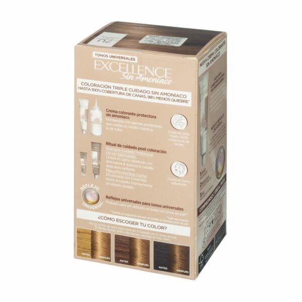 Tinte De Cabello Rubio Universal 7U Sin Amoniaco EXCELLENCE 1 Kit - Imagen 2