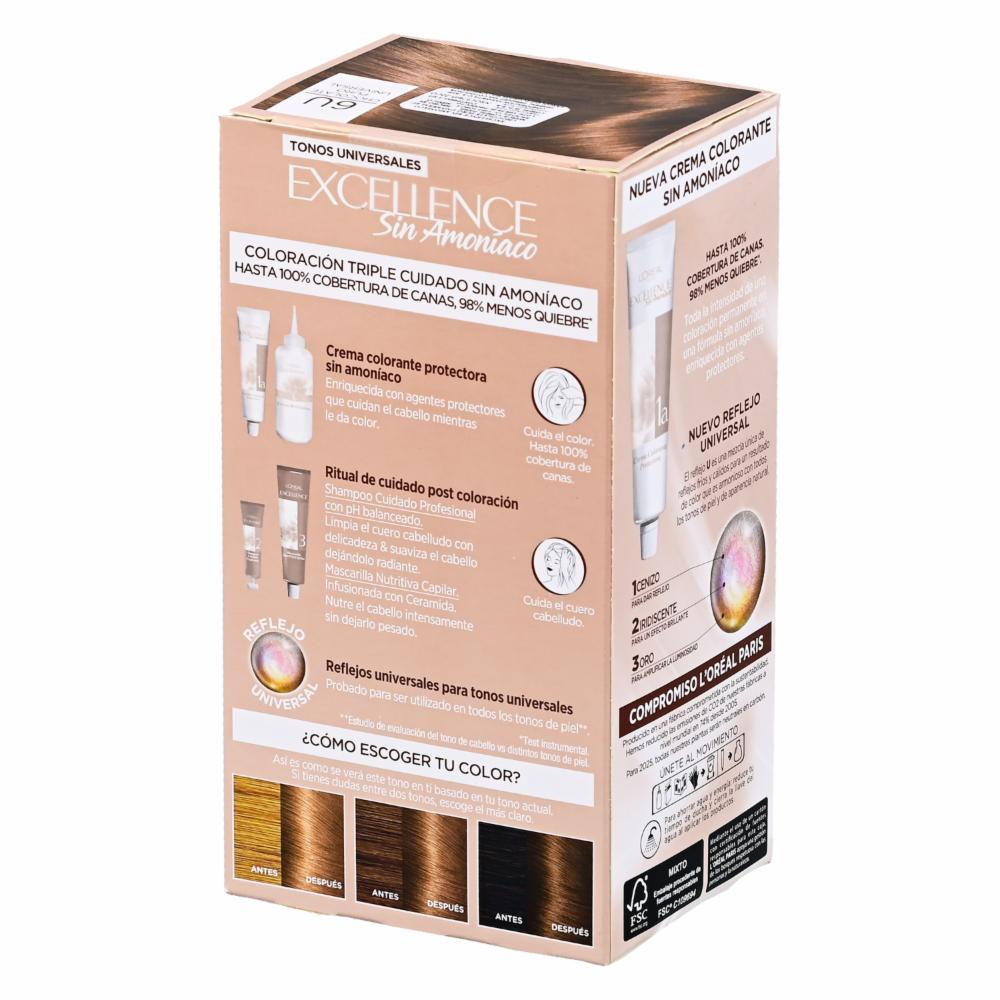 Tinte Para Cabello Sin Amoníaco Tonos Universales EXCELLENCE L'ORÉAL PARIS 1 Kit - Imagen 2