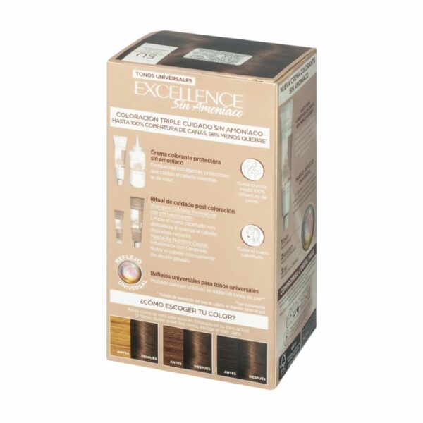 Tinte De Cabello Castaño Claro 5U Sin Amoniaco EXCELLENCE 1 Kit - Imagen 2