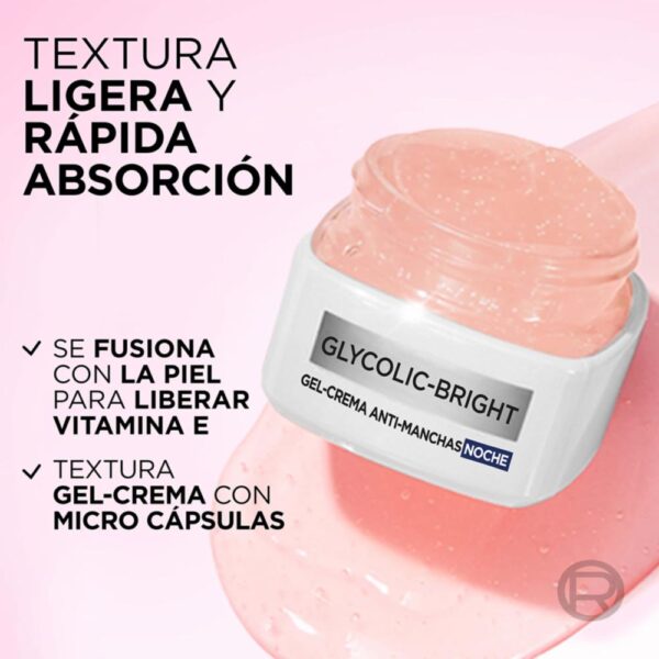 Crema Facial En Gel Glycolic Bright- Antimanchas Ácido Glicólico y Niacinamida L´ORÉAL PARIS 50 Ml - Imagen 5