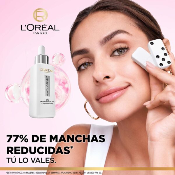 Sérum Facial Glycolic Bright- Antimanchas Ácido Glicólico y Niacinamida L'ORÉAL KIDS 30 Ml - Imagen 3