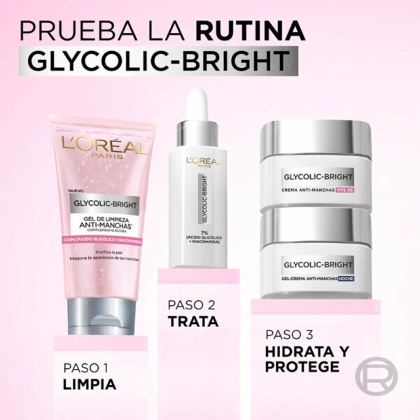 Sérum Facial Glycolic Bright- Antimanchas Ácido Glicólico y Niacinamida L´ORÉAL PARIS 30 Ml - Imagen 7
