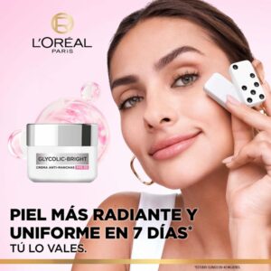 Crema Facial Hidratante Glycolic Bright- Antimanchas Ácido Glicólico y Niacinamida L´ORÉAL PARIS 50 Ml