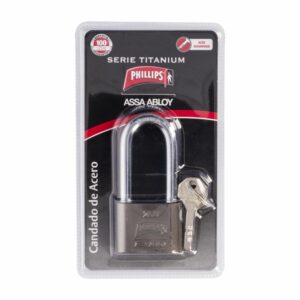 Candado Acero Titanium Gancho Largo PHILIPS 50 MM