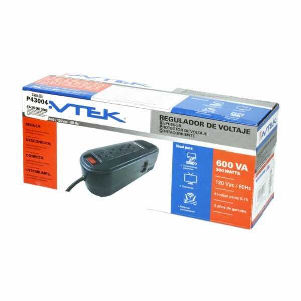 Regulador De Voltaje 300 W Para Equipos De Computo RSPC-600-4T503 AVTEK 4 Tomas - Imagen 2