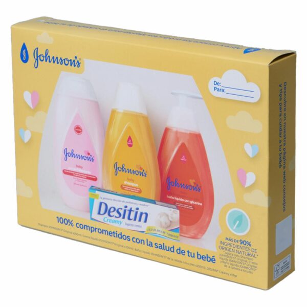 Estuche Infantil Con Shampoo, Crema, Baño Líquido Crema Antipañalitis JOHNSON´S Pack