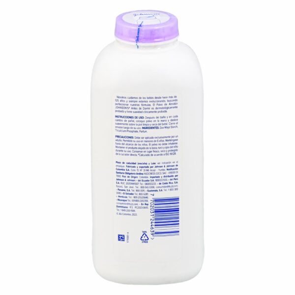 Polvo De Almidón Antes De Dormir Para Bebé JOHNSON´S BABY 400 G - Imagen 2