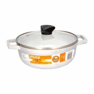Caldero Acero Forjado Con Tapa De Vidrio IMUSA 20 Cm