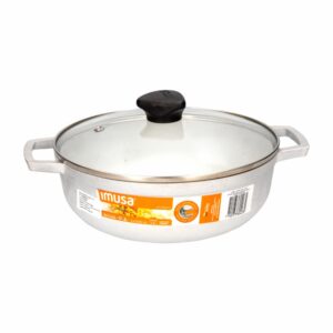 Caldero Acero Forjado Con Tapa De Vidrio IMUSA 22 Cm