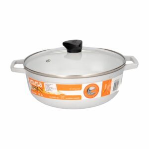 Caldero Acero Forjado Con Tapa De Vidrio IMUSA 24 Cm