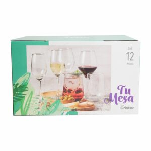 Set Copas Y Vasos Brunello CRISTAR 12 Piezas
