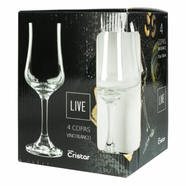 Set De Copas Vino Bolonia 4  Piezas CRISTAR 5477EL4LIV - Imagen 3