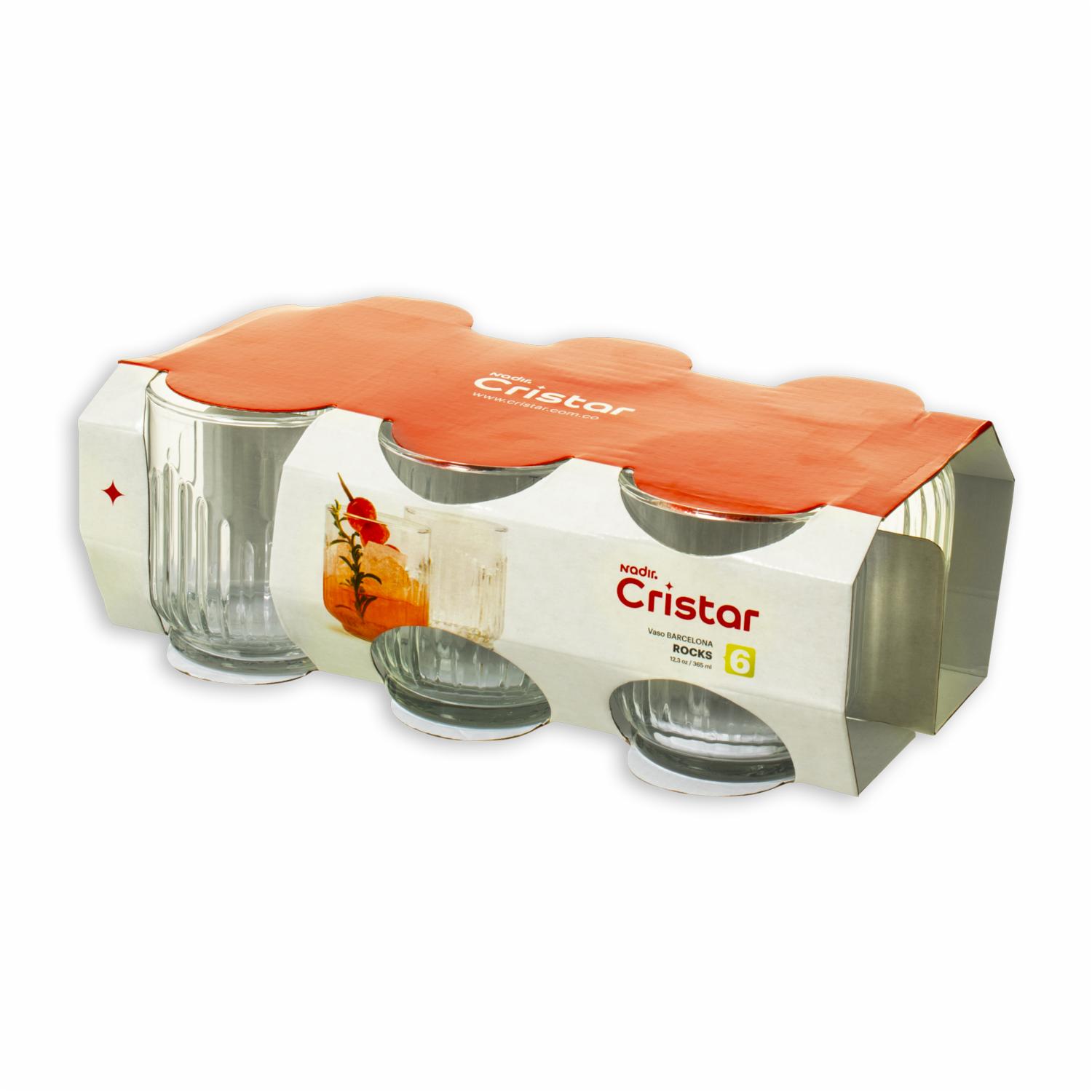 Set De Vasos Barcelona Rocks 6X 368 Ml CRISTAR 0927CL6 - Imagen 3