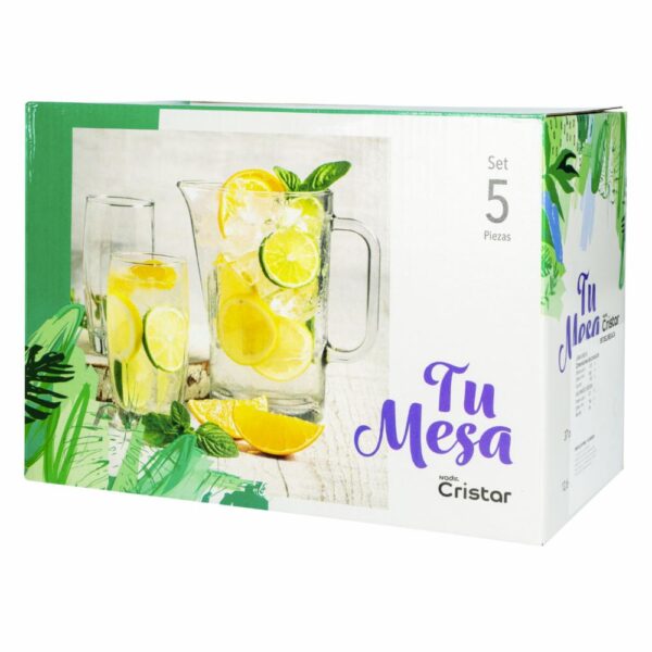 Set Jarra Y Vaso Venecia 5  Piezas CRISTAR 9870 - Imagen 3