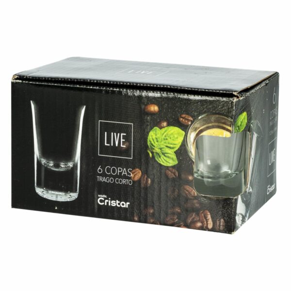 Set De Copas Trago Corto Barman 6  Piezas CRISTAR 0630EL6LIV - Imagen 3