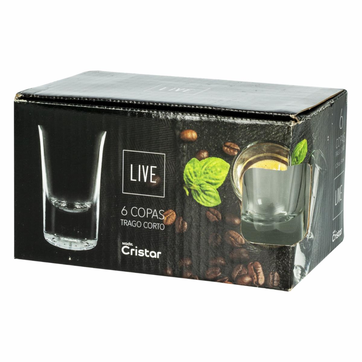 Set De Copas Trago Corto Barman 6 Piezas CRISTAR 0630EL6LIV - Imagen 3