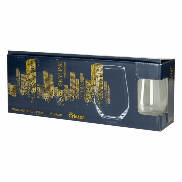 Set De Vasos Sicilia Bebidas 4  Piezas 458 Ml CRISTAR 0761EL4SKY - Imagen 3