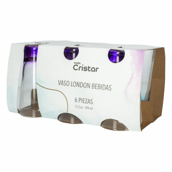 Set De Vasos London Bebidas 6  Piezas 394 Ml CRISTAR 0381CF6 - Imagen 3