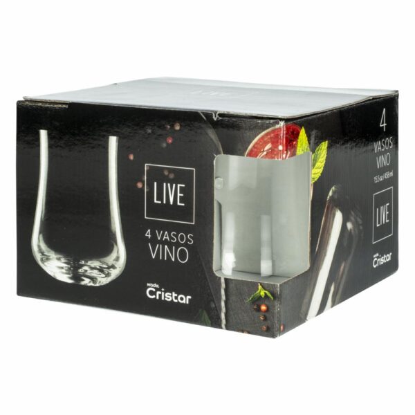 Set De Vasos Bolonia Bebidas 4  Piezas 458 Ml CRISTAR 0794EL4LIV - Imagen 3