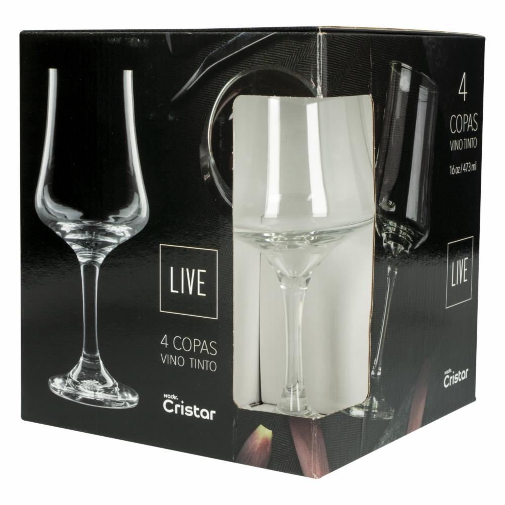 Set De Copas Agua Bolonia 4 Piezas CRISTAR 5478EL4LIV - Imagen 3