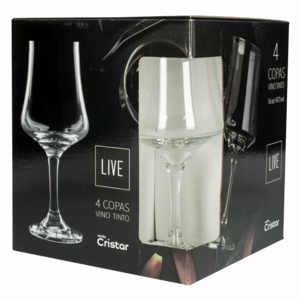 Set De Copas Agua Bolonia 4  Piezas CRISTAR 5478EL4LIV - Imagen 3