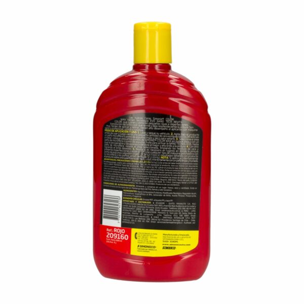 Cera Automotriz Color Wax Rojo SIMONIZ 500 Ml - Imagen 2