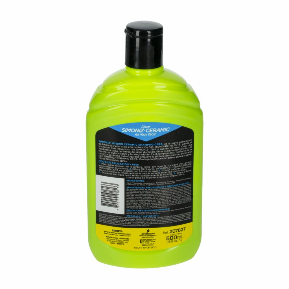 Shampoo Automotriz Con Cera Hidrorepelente SIMONIZ 500 Ml - Imagen 2