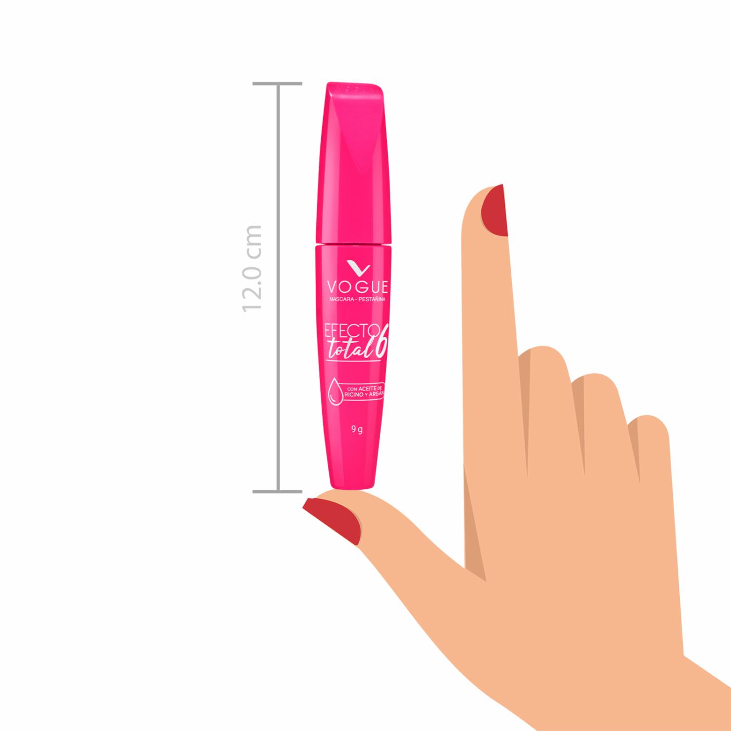 Máscara de Pestañas Efecto Total 6 A Prueba De Agua Negro VOGUE 9 G - Imagen 13