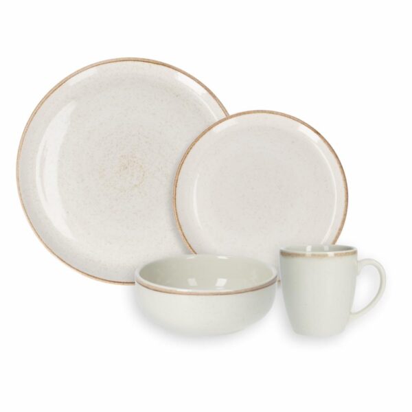 Vajilla 16 Piezas  Redonda CORONA Caoba Beige