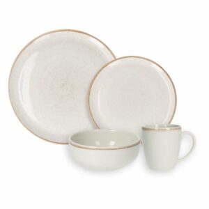 Vajilla 16 Piezas  Redonda CORONA Caoba Beige