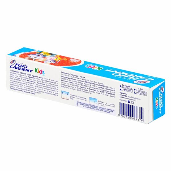 Crema Dental Kids Con Flúor Sabor Fresa Ricura FLUO CARDENT 50 G - Imagen 2
