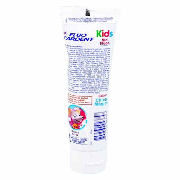 Crema Dental Kids Ratona Péres Sin Flúor FLUO CARDENT 96 G - Imagen 2