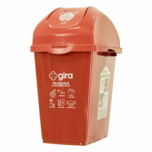 Papelera Gira Roja Tapa Vaivén NOVEDADES 27 L