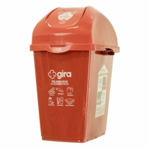 Papelera Gira Roja Tapa Vaivén NOVEDADES PLÁSTICAS 27 L