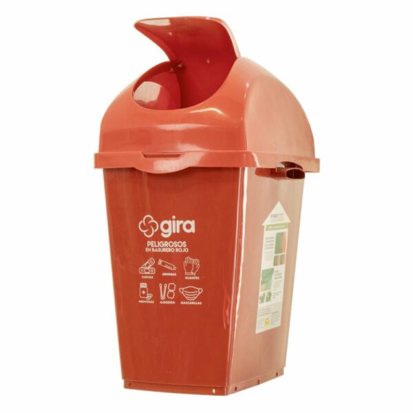 Papelera Gira Roja Tapa Vaivén NOVEDADES 27 L - Imagen 2