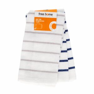Toalla De Cocina Montip Azul Con Gris FREE HOME X 2 Uds