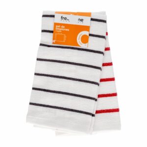Toalla De Cocina Montip Rojo Con Gris FREE HOME X 2 Uds