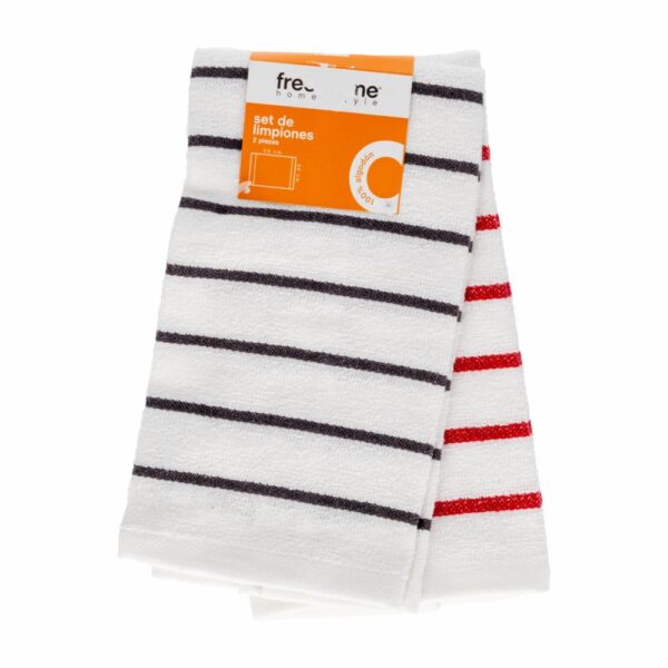 Toalla De Cocina Montip Rojo Con Gris FREE HOME X 2 Uds
