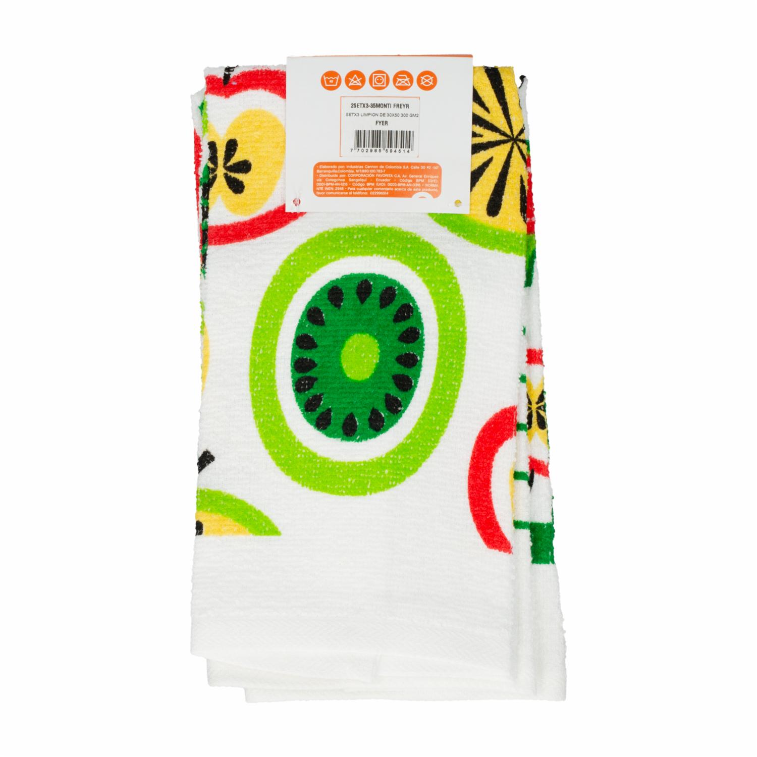 Toallas De Cocina Monti Estampado Freys FREE HOME X 3 Uds - Imagen 2