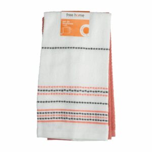 Toallas De Cocina Moscatel Blanco Con Coral FREE HOME X 2 Uds