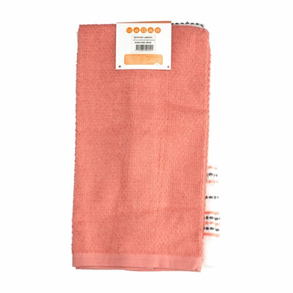 Toallas De Cocina Moscatel Blanco Con Coral FREE HOME X 2 Uds - Imagen 2