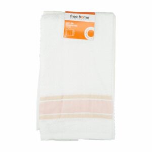 Toallas De Cocina Rina Rosa Con Beige FREE HOME X 2 Uds