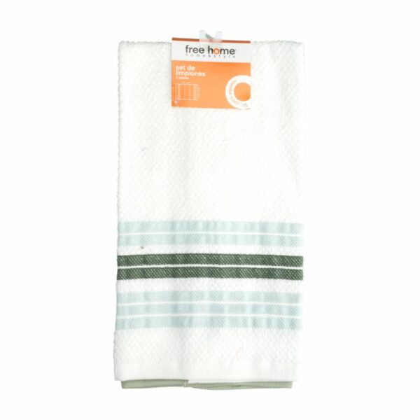 Toallas De Cocina Chef Blanco Con Verde FREE HOME X 2 Uds